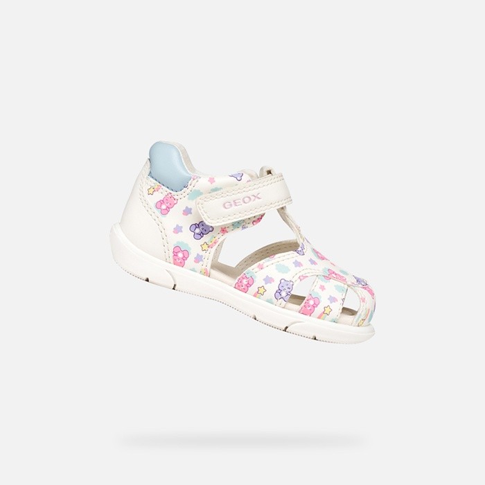 Closed toe sandals SANDAL ZAPITO BABY GIRL White/Light blue | GEOX