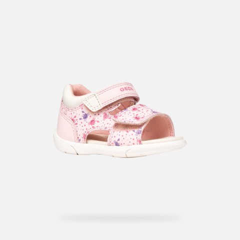 Sandales &agrave; scratch SANDAL ZAPITO B&Eacute;B&Eacute; FILLE Rose clair/Blanc - image number 2 | GEOX
