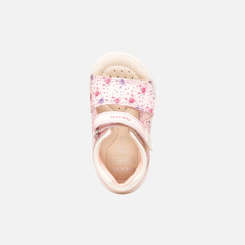 Sandales &agrave; scratch SANDAL ZAPITO B&Eacute;B&Eacute; FILLE Rose clair/Blanc - image number 5 | GEOX