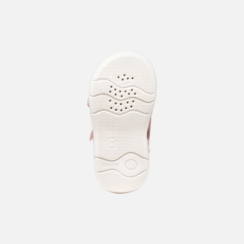Sandales &agrave; scratch SANDAL ZAPITO B&Eacute;B&Eacute; FILLE Rose clair/Blanc - image number 6 | GEOX