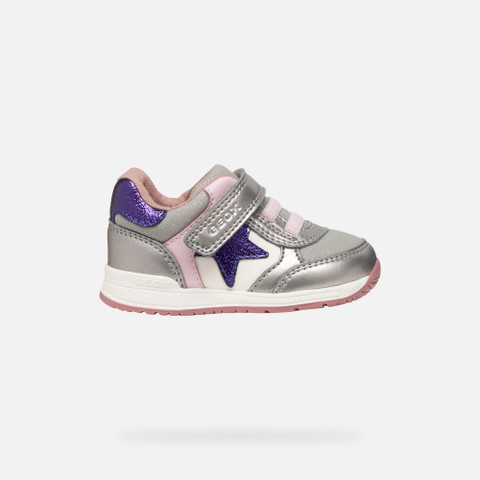 Low top sneakers RISHON BABY Dark Silver/Purple - image number 1 | GEOX