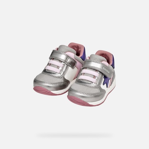 Low top sneakers RISHON BABY Dark Silver/Purple - image number 7 | GEOX