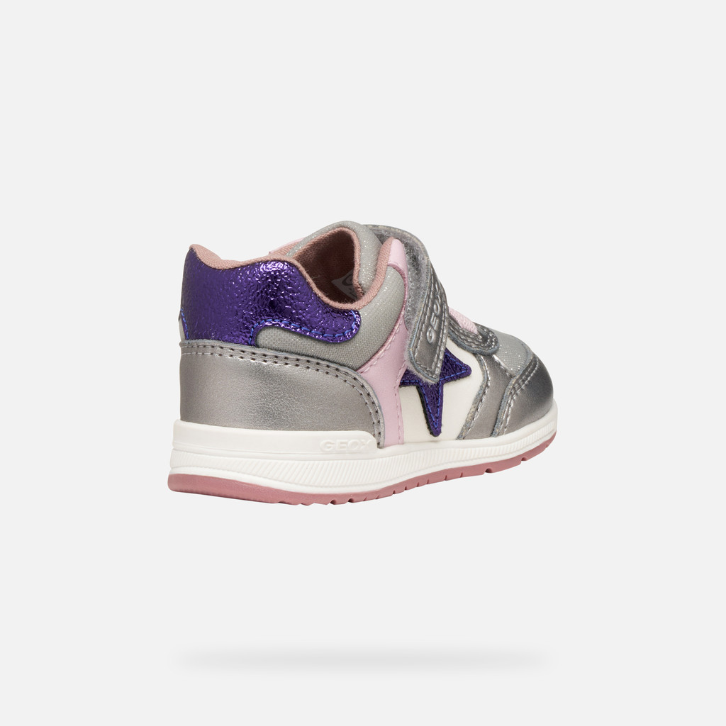 Low top sneakers RISHON BABY Dark Silver/Purple - image number 4 | GEOX