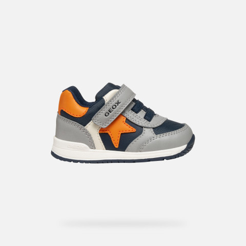 Low top sneakers RISHON BABY Gray/Orange - image number 1 | GEOX