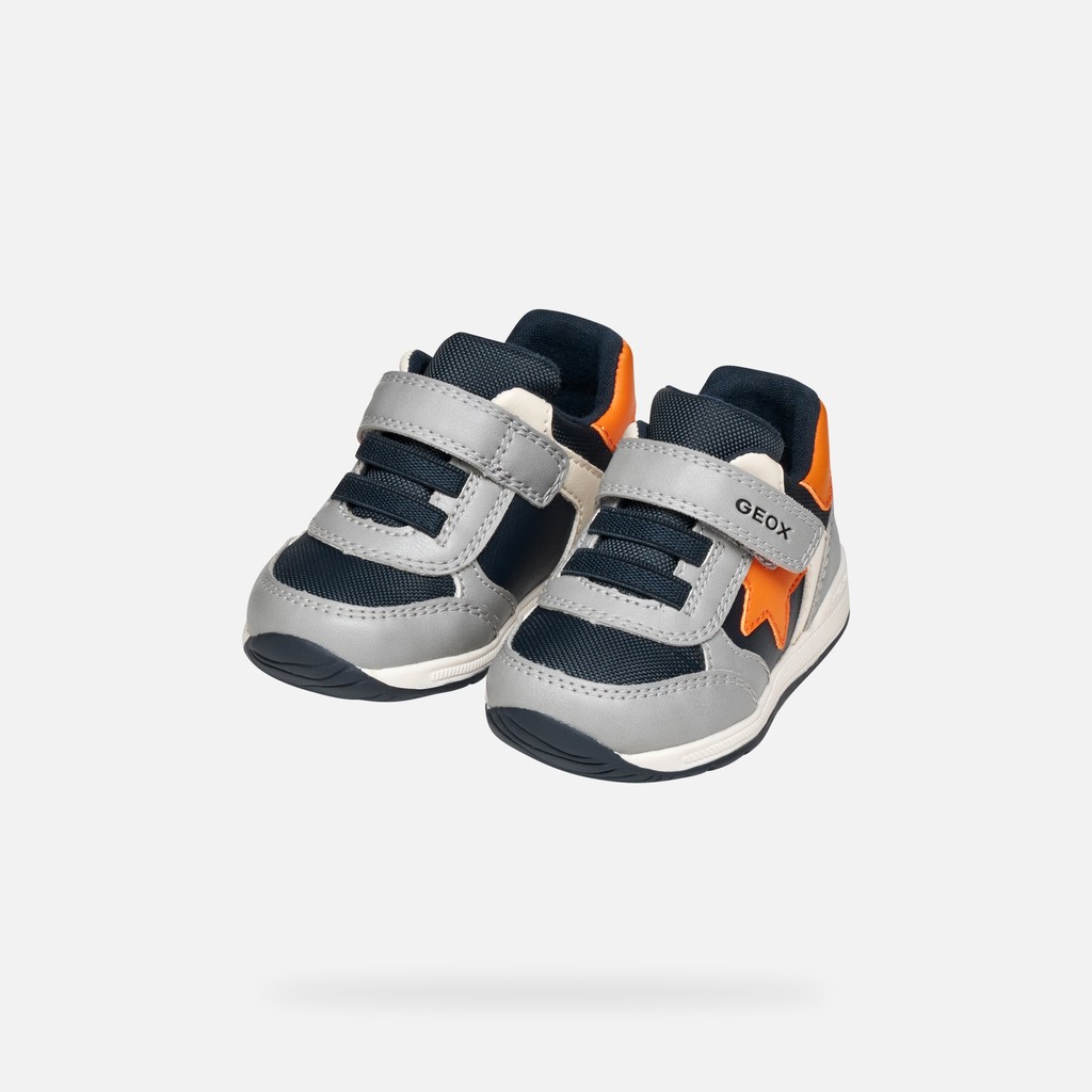 Low top sneakers RISHON BABY Grey/Orange - image number 7 | GEOX
