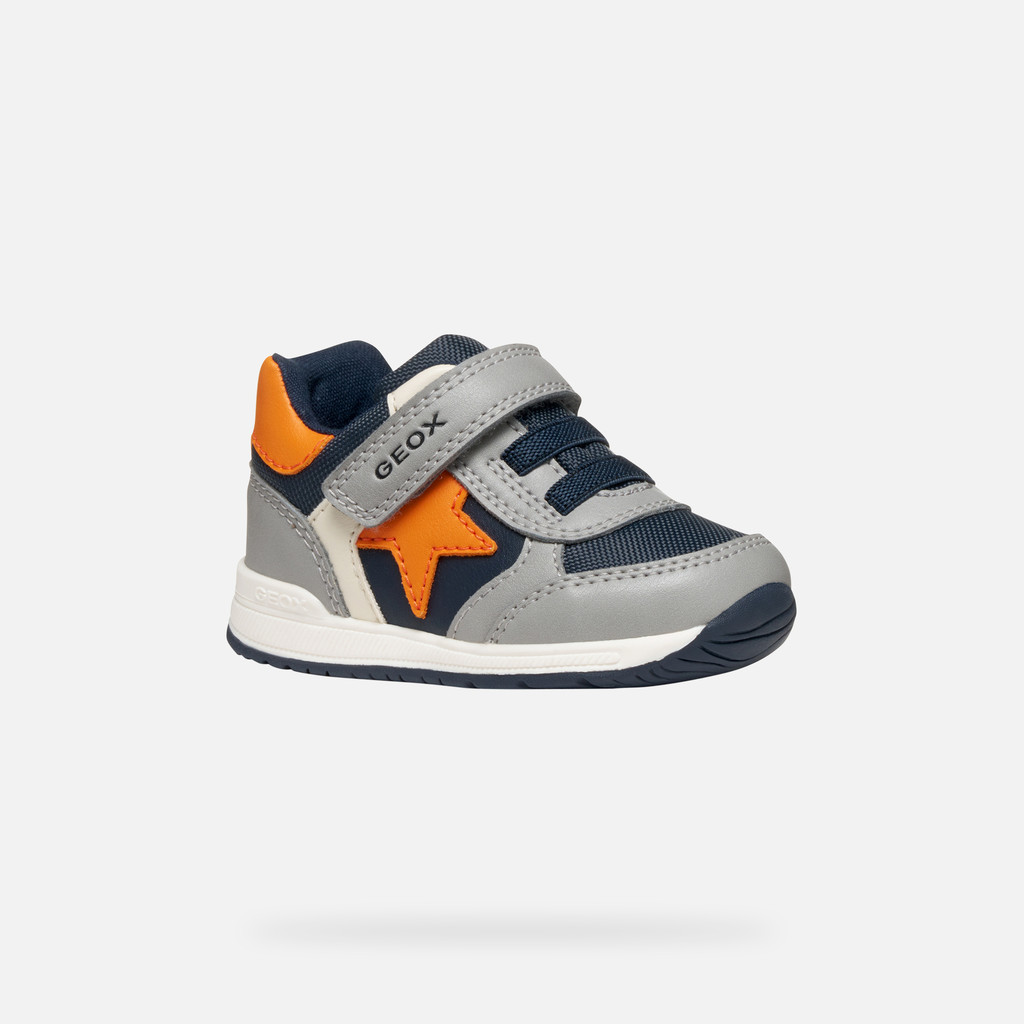 Low top sneakers RISHON BABY Gray/Orange - image number 2 | GEOX