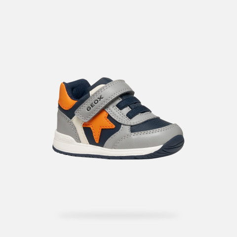 Low top sneakers RISHON BABY Gray/Orange - image number 2 | GEOX