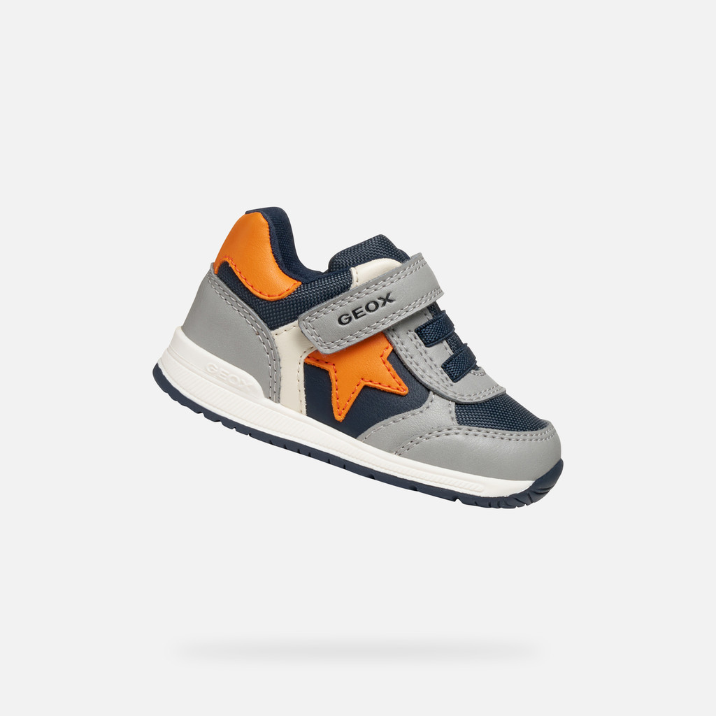 Low top sneakers RISHON BABY Gray/Orange - image number 0 | GEOX