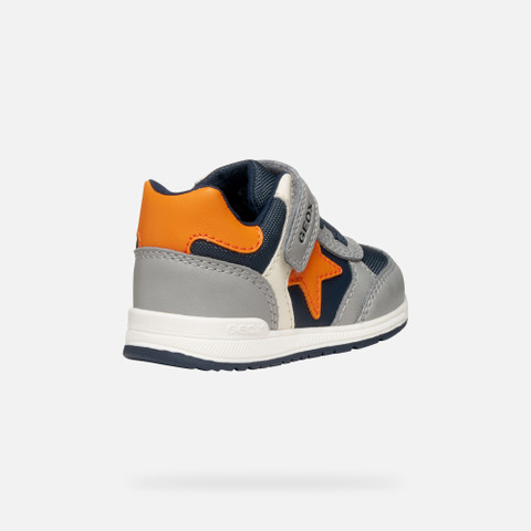 Low top sneakers RISHON BABY Gray/Orange - image number 4 | GEOX