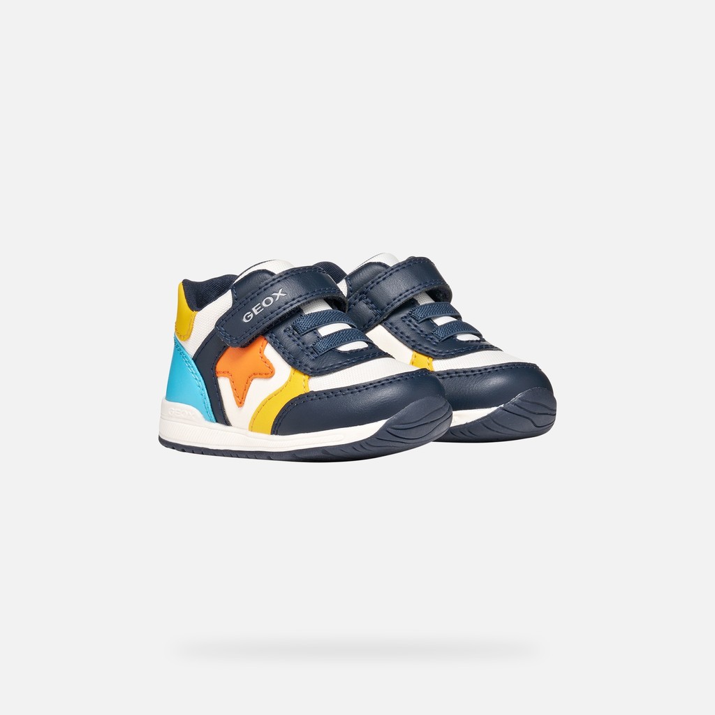 Low top sneakers RISHON BABY Off White/Navy - image number 7 | GEOX