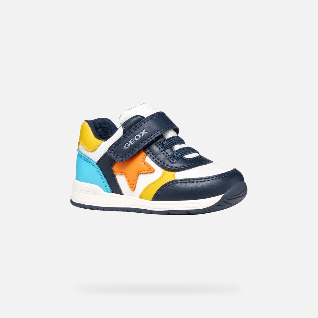 Low top sneakers RISHON BABY Off White/Navy - image number 2 | GEOX