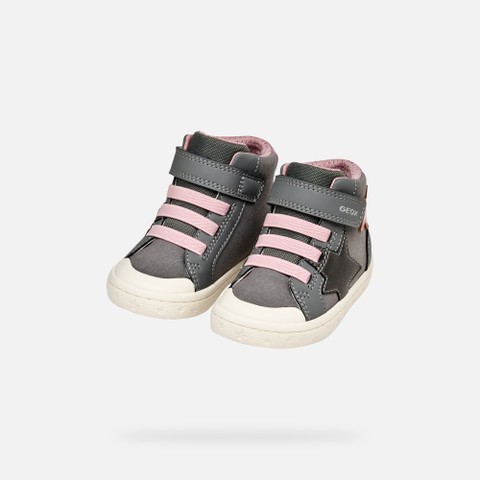 High top sneakers GISLI TODDLER Gray/Pink - image number 7 | GEOX