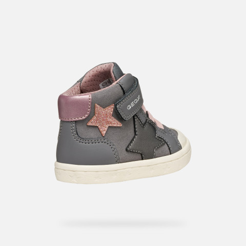 High top sneakers GISLI TODDLER Gray/Pink - image number 4 | GEOX