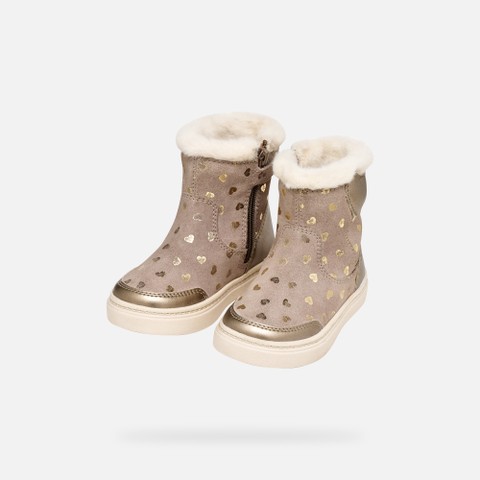 Stivaletti con pelo NASHIK BIMBA Beige scuro - image number 7 | GEOX