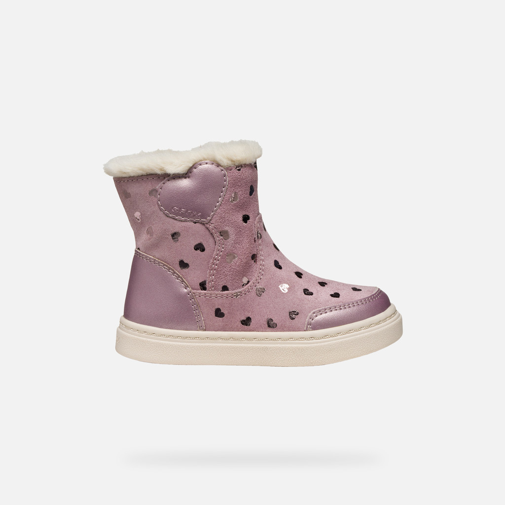 Fur-trimmed ankle boots NASHIK TODDLER GIRL Rose Smoke - image number 1 | GEOX