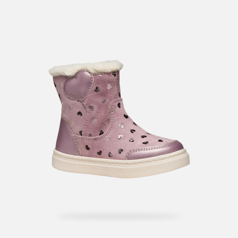 Fur-trimmed ankle boots NASHIK TODDLER GIRL Rose Smoke - image number 2 | GEOX