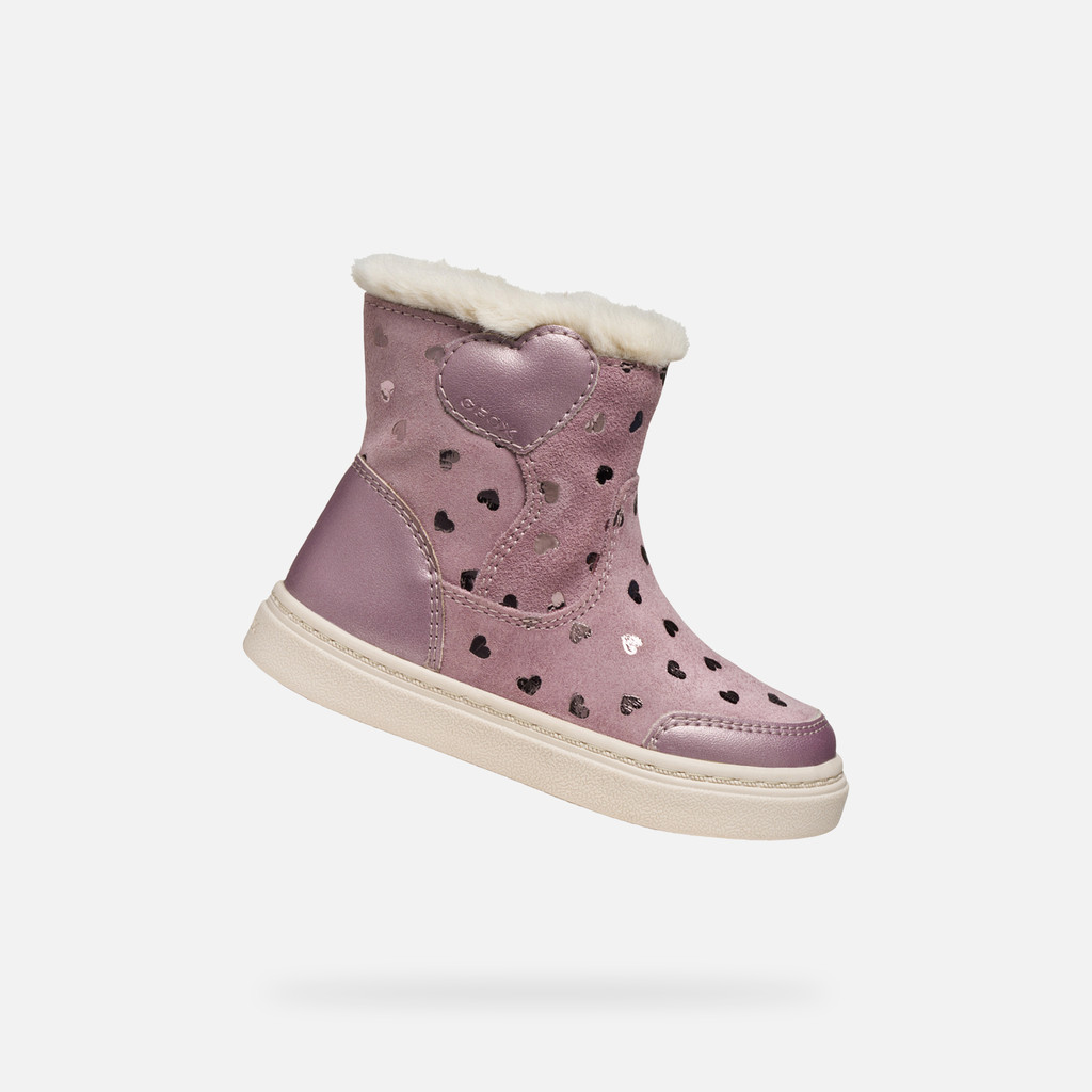 Fur-trimmed ankle boots NASHIK TODDLER GIRL Rose Smoke - image number 0 | GEOX