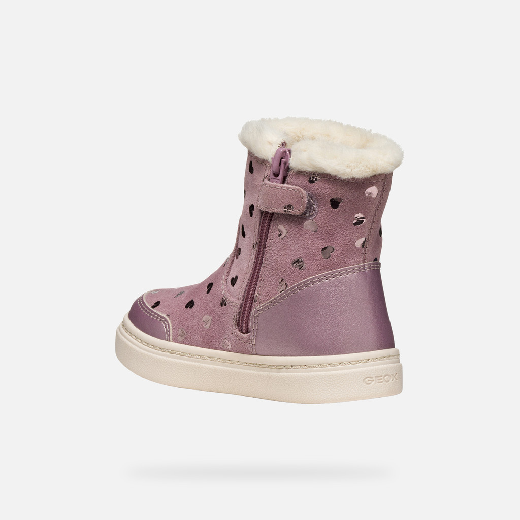 Fur-trimmed ankle boots NASHIK TODDLER GIRL Rose Smoke - image number 3 | GEOX