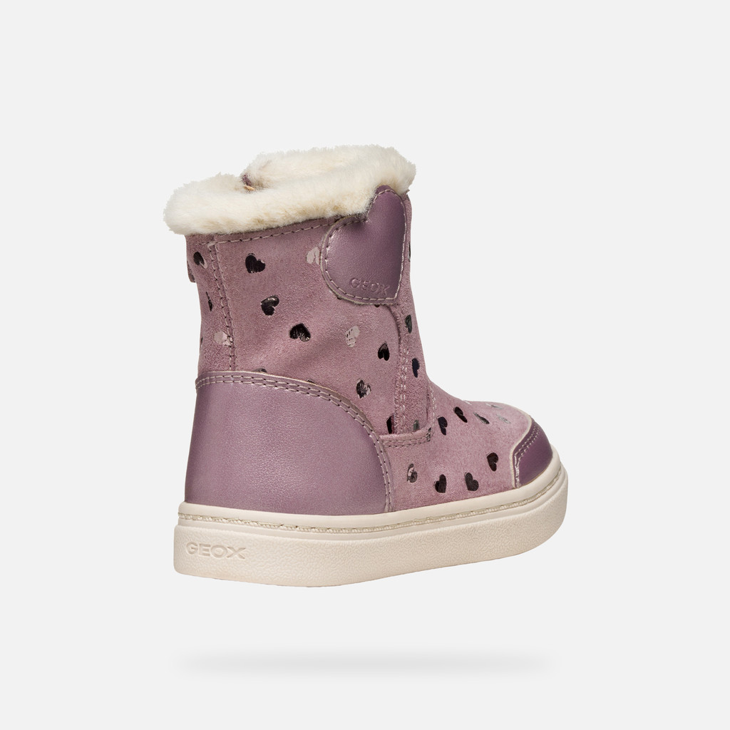 Fur-trimmed ankle boots NASHIK TODDLER GIRL Rose Smoke - image number 4 | GEOX