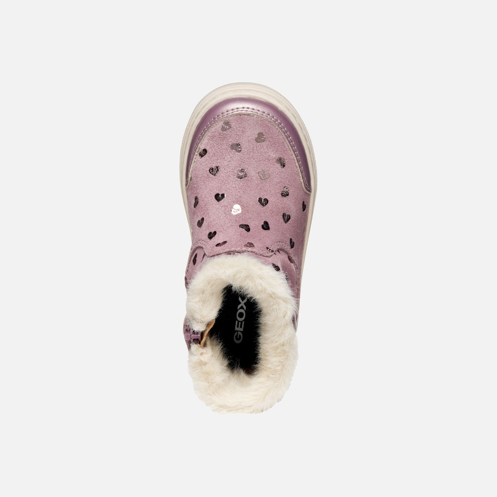 Fur-trimmed ankle boots NASHIK TODDLER GIRL Rose Smoke - image number 5 | GEOX