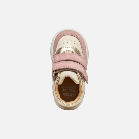 Sneakers with straps BIGLIA BABY Light ivory/Old rose - image number 5 | GEOX