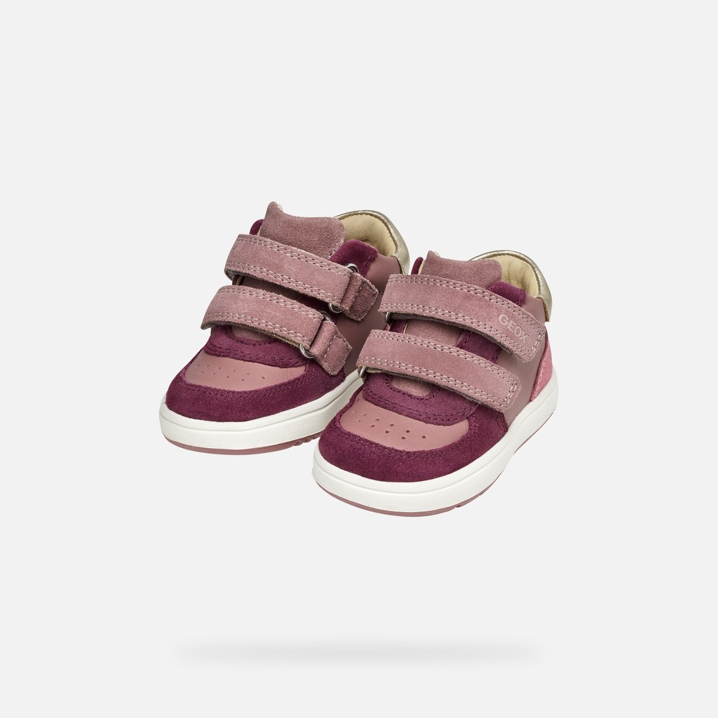 Sneakers with straps BIGLIA BABY Rose smoke/Dark purple - image number 7 | GEOX