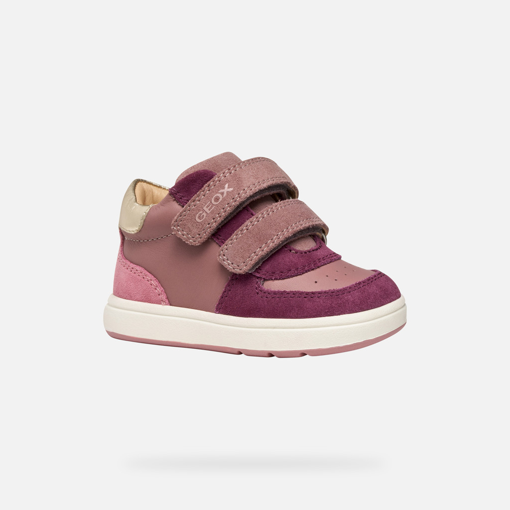 Sneakers with straps BIGLIA BABY Rose smoke/Dark purple - image number 2 | GEOX