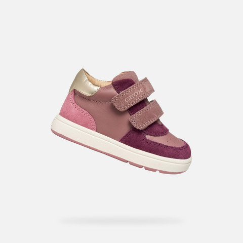 Sneakers with straps BIGLIA BABY Rose smoke/Dark purple - image number 0 | GEOX