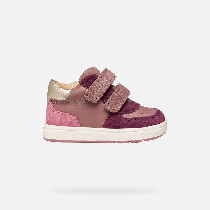 Sneakers with straps BIGLIA BABY Rose smoke/Dark purple | GEOX