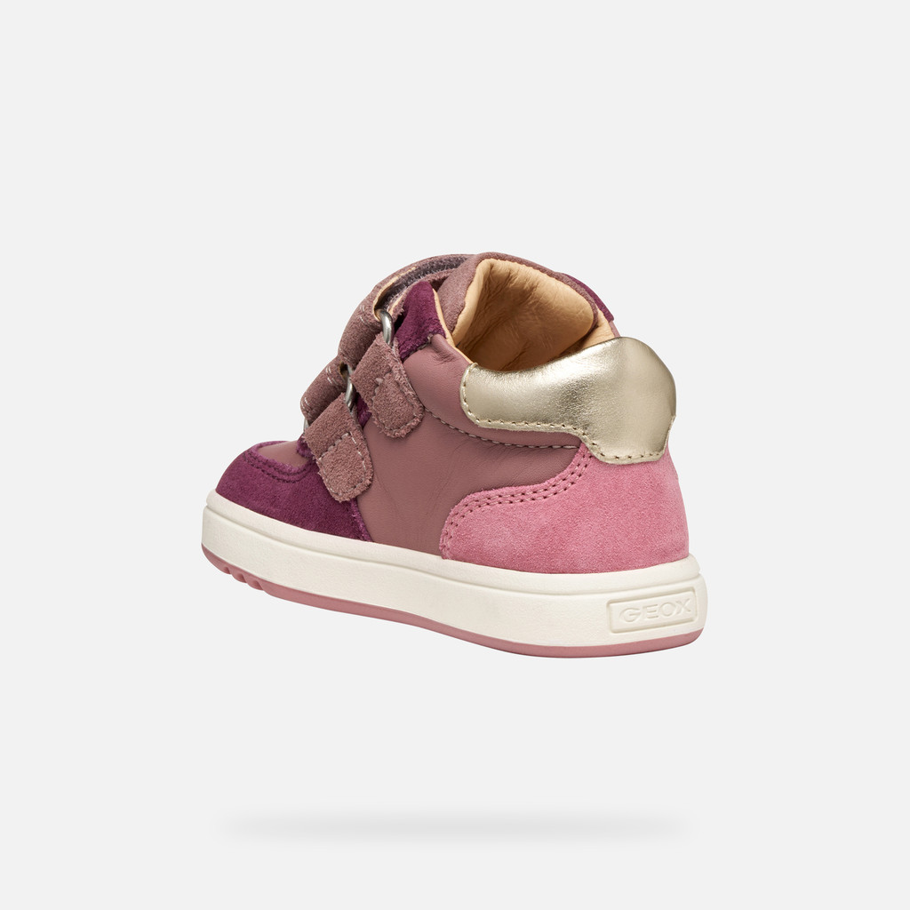 Sneakers with straps BIGLIA BABY Rose smoke/Dark purple - image number 3 | GEOX