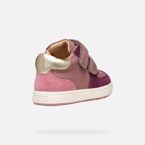 Sneakers with straps BIGLIA BABY Rose smoke/Dark purple - image number 4 | GEOX