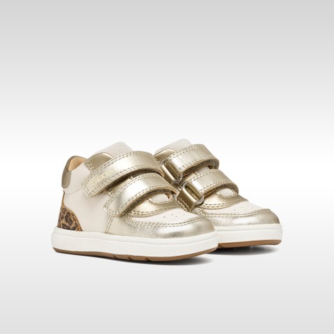 Toddler velcro shoes BIGLIA BABY GIRL Ivory/Light gold - image number 7 | GEOX