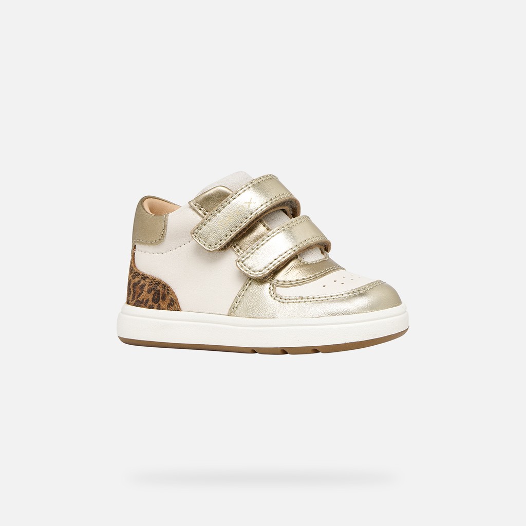 Toddler velcro shoes BIGLIA BABY GIRL Ivory/Light gold - image number 2 | GEOX