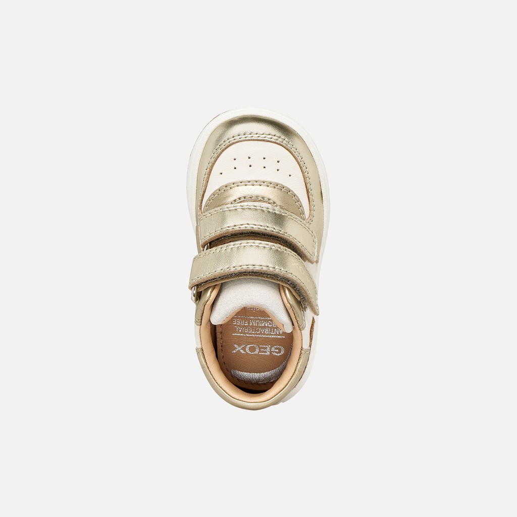 Toddler velcro shoes BIGLIA BABY GIRL Ivory/Light gold - image number 5 | GEOX
