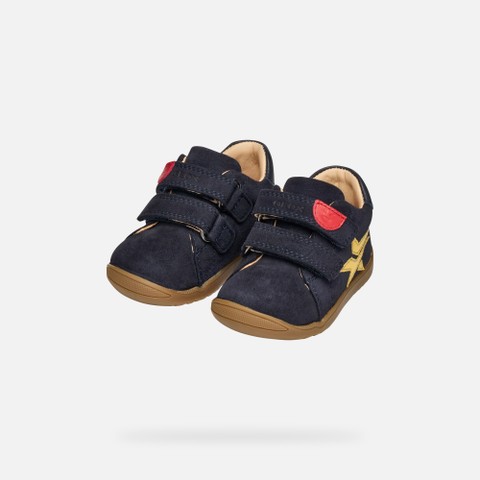 Velcro shoes MACCHIA BABY BOY Navy/Ochre Yellow - image number 7 | GEOX