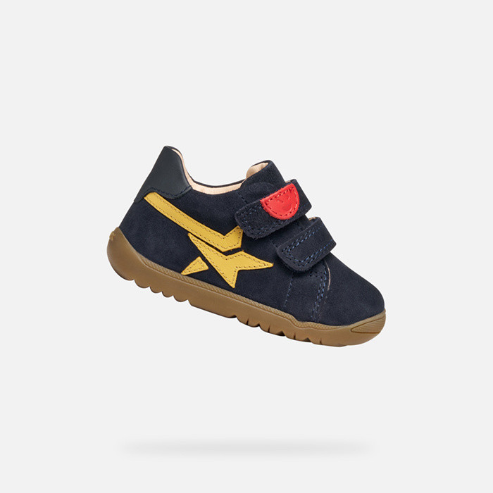 Velcro shoes MACCHIA BABY BOY Navy/Ochre Yellow | GEOX