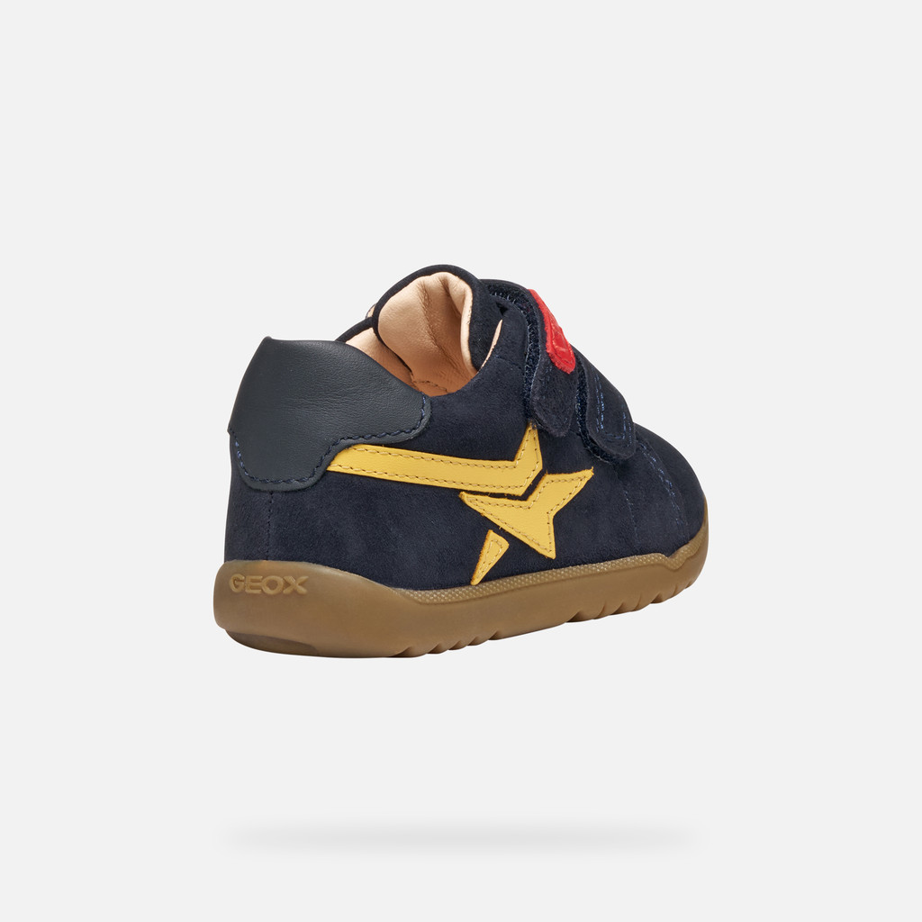 Velcro shoes MACCHIA BABY BOY Navy/Ochre Yellow - image number 4 | GEOX