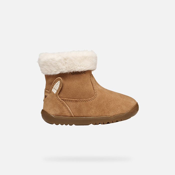 Stiefeletten mit Fell MACCHIA BABY MÄDCHEN Cognac | GEOX