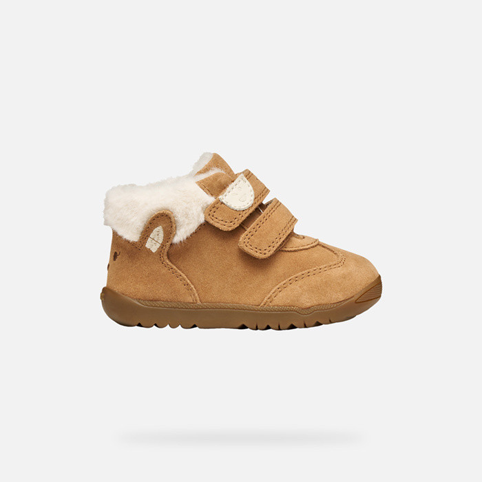 Sneakers with straps MACCHIA BABY GIRL Whisky | GEOX