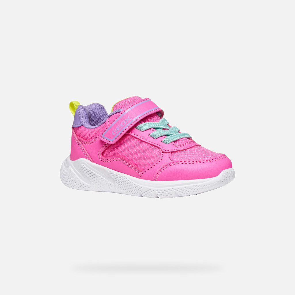 Low top sneakers SPRINTYE TODDLER GIRL Fluo fuchsia/Dark lilac - image number 2 | GEOX