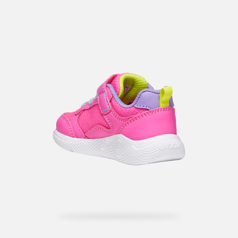 Low top sneakers SPRINTYE TODDLER GIRL Fluo fuchsia/Dark lilac - image number 3 | GEOX