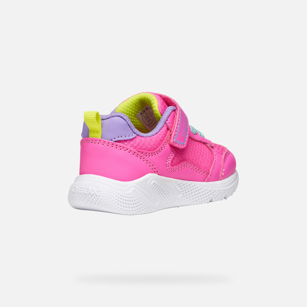 Low top sneakers SPRINTYE TODDLER GIRL Fluo fuchsia/Dark lilac - image number 4 | GEOX