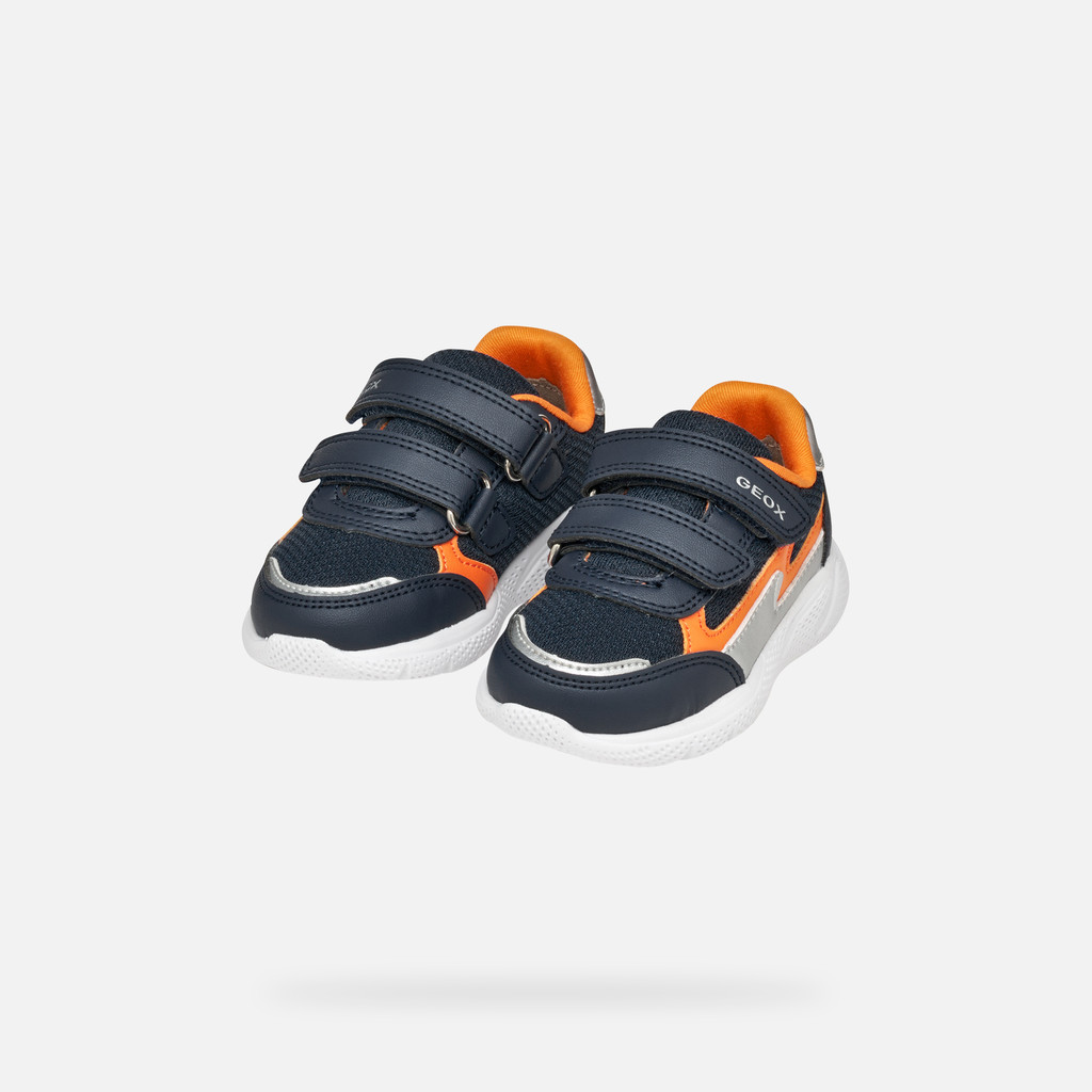 Low top sneakers SPRINTYE TODDLER Navy/Orange - image number 7 | GEOX