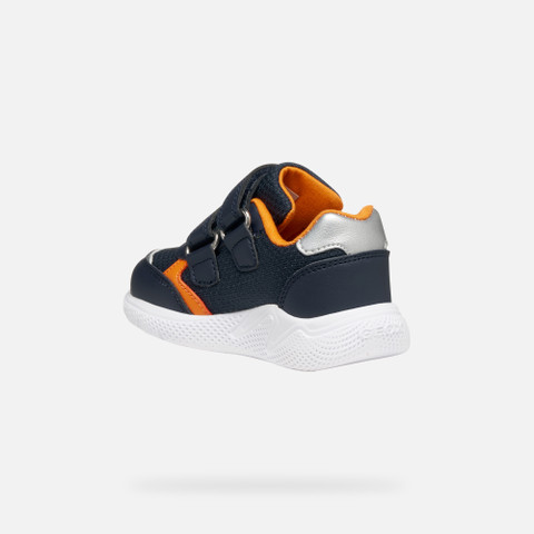 Low top sneakers SPRINTYE TODDLER Navy/Orange - image number 3 | GEOX