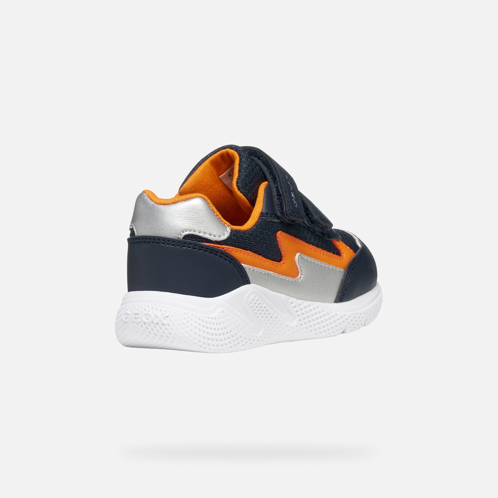 Low top sneakers SPRINTYE TODDLER Navy/Orange - image number 4 | GEOX