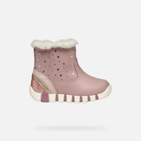 Bottines premiers pas IUPIDOO B&Eacute;B&Eacute; FILLE Vieux rose/Platine - image number 1 | GEOX