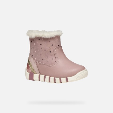 Bottines premiers pas IUPIDOO B&Eacute;B&Eacute; FILLE Vieux rose/Platine - image number 2 | GEOX