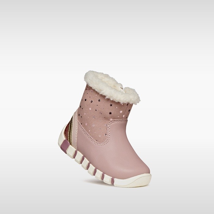 Bottines premiers pas IUPIDOO B&Eacute;B&Eacute; FILLE Vieux rose/Platine | GEOX