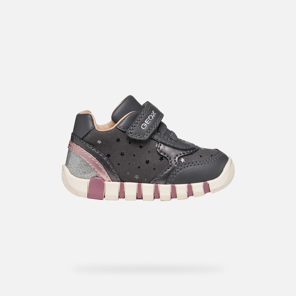 Toddler velcro shoes IUPIDOO BABY GIRL Dark Gray/Silver - image number 1 | GEOX