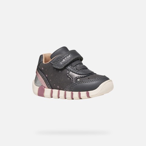 Toddler velcro shoes IUPIDOO BABY GIRL Dark Gray/Silver - image number 2 | GEOX